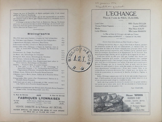 Les programmes de Théatre de l\